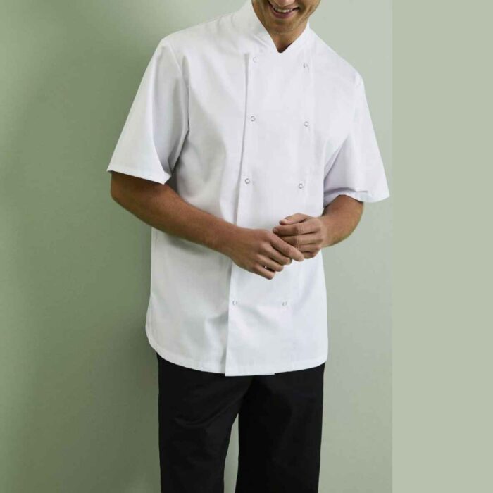 Short Sleeve Popper Chef Jacket