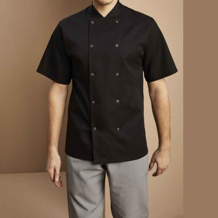 Short Sleeve Popper Chef Jacket